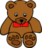 Simple Teddy Bear With Bow Tie Clip Art